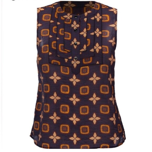 CAbi Louis Medallion Pattern Blouse Top Sz XL - Picture 1 of 7